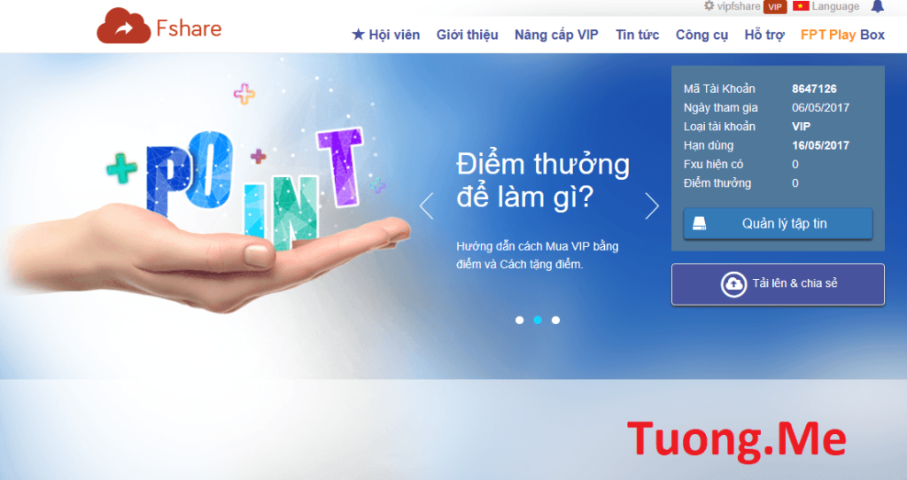 Chia sẻ tài khoản Vip Fshare miễn phí mới nhất 2017