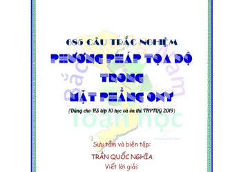 685 câu hỏi trắc nghiệm phương pháp tọa độ trong mặt phẳng OXY