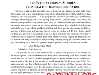 Chiến thuật chọn ngẫu nhiên trong bài thi trắc nghiệm hóa học