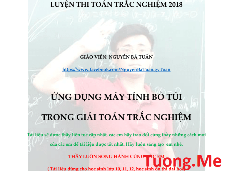 Ứng dụng máy tính bỏ túi trong giải toán trắc nghiệm 12 - Nguyễn Bá Tuấn