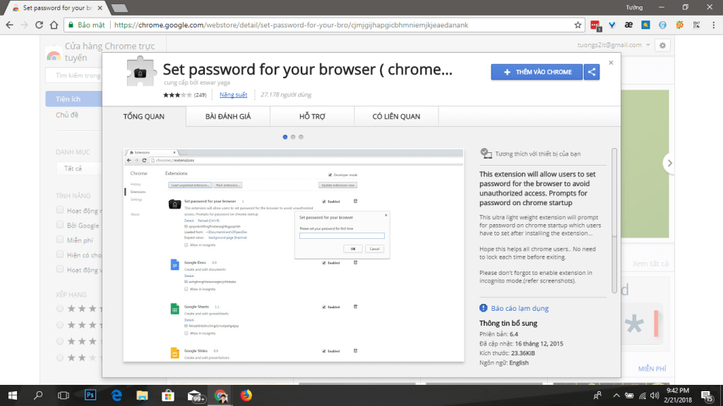 Hướng dẫn đặt mật khẩu bảo vệ cho trình duyệt Chrome, Cốc Cốc