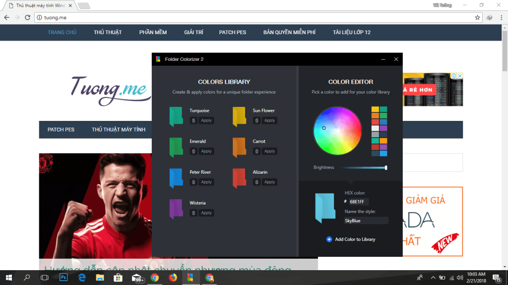 Thay đổi màu sắc thư mục trên Windows với Folder Colorizer