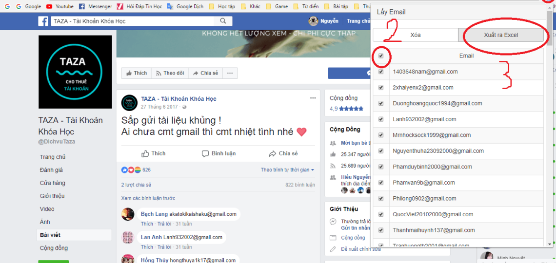 Hướng dẫn cách lấy Email từ comment Facebook hàng loạt đơn giản