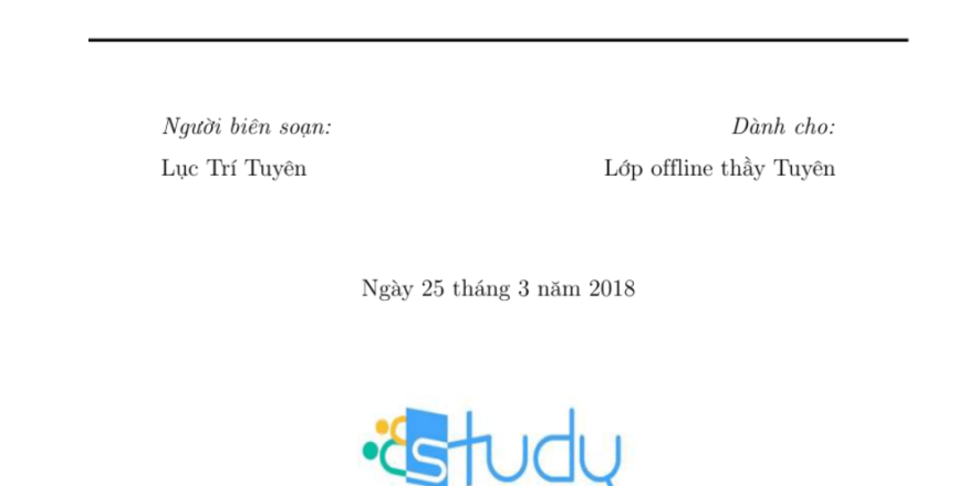 Tài liệu tổng ôn kiến thức môn toán luyện thi THPT Quốc Gia năm 2018