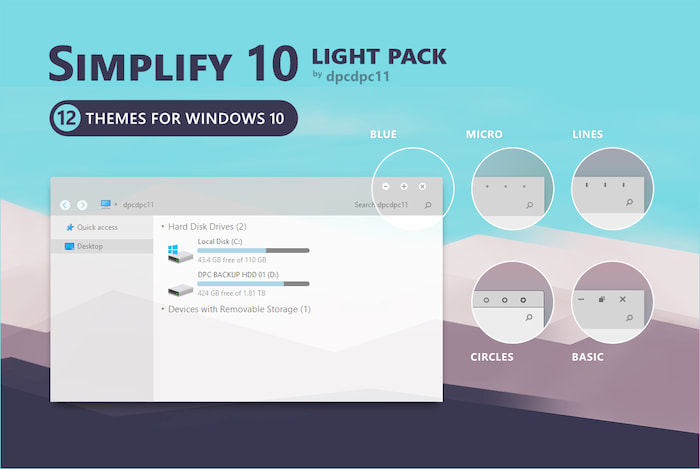 Simplify 10 Light - giao diện win 10 đẹp