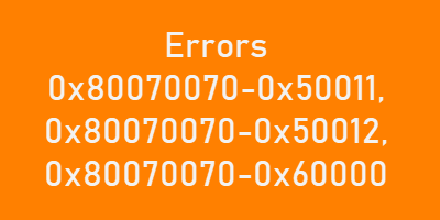 Fix lỗi 0x80070070–0x50011, 0x80070070–0x50012, 0x80070070–0x60000 trên Win 10