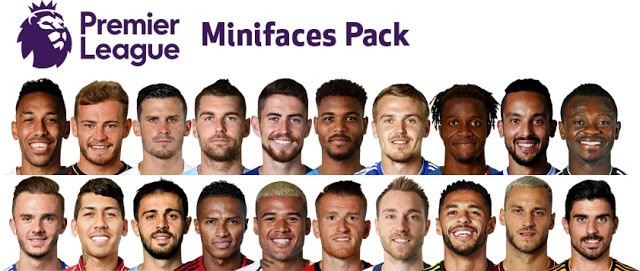 Premier League Minifaces Pack PES 2019 - Minifaces PES 2019 mới nhất