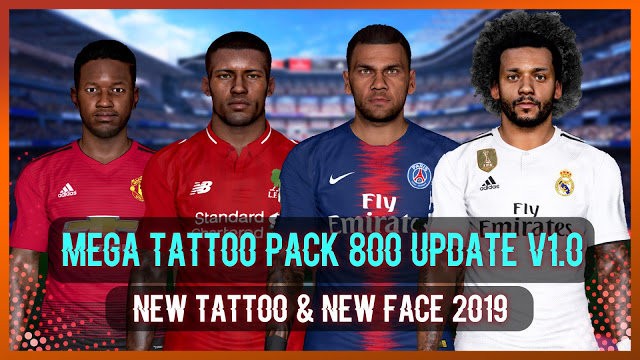 PES 2017 New Facepack + Tattoo (800 Tattoos) V3 AIO - Facepack PES 2017