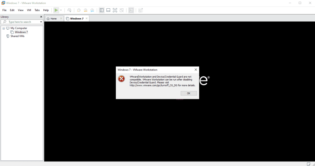 Cách sửa lỗi VMware Workstation and DeviceCredential Guard are not compatible