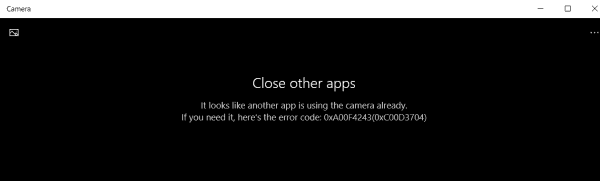 Sửa lỗi 0xa00f4243 xuất hiện khi ở ứng dụng Camera trên Windows 10