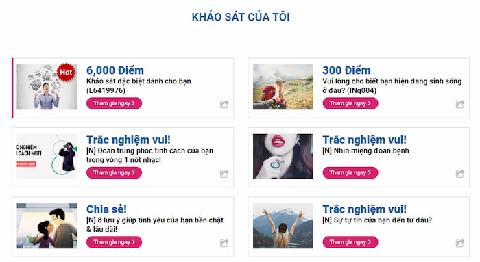 Top 14 trang khảo sát trực tuyến kiếm tiền online uy tín nhất Việt Nam