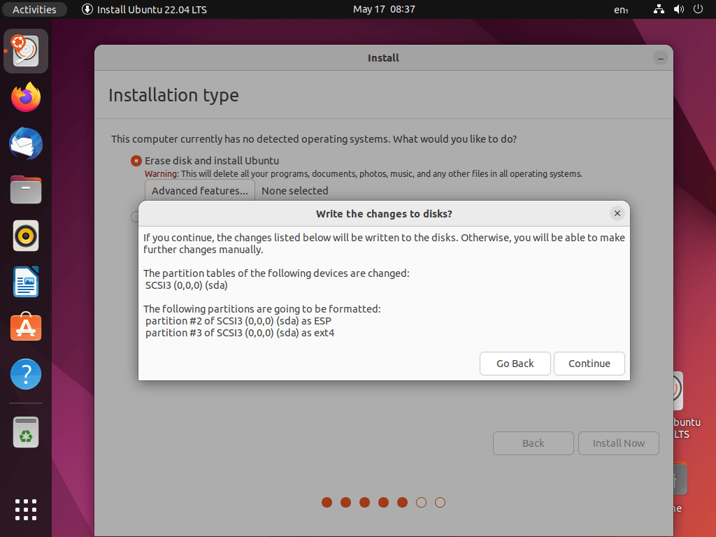 Các bước thực hiện cài đặt Ubuntu 22.04 LTS bằng USB chuẩn UEFI
