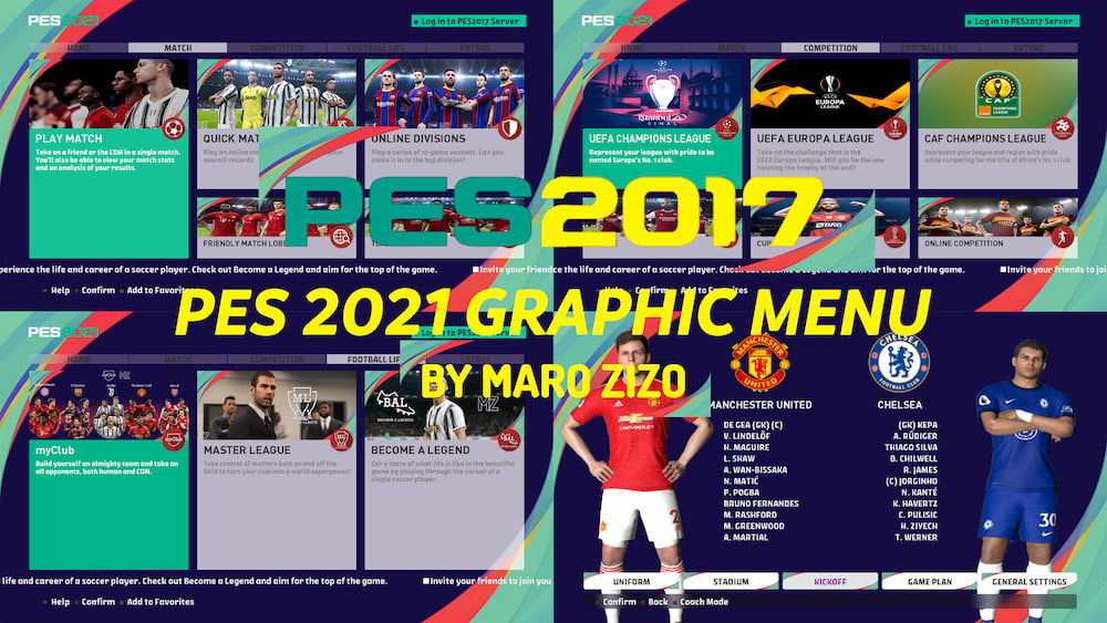 PES 2021 Graphic Menu For PES 2017 by Maro Zizo