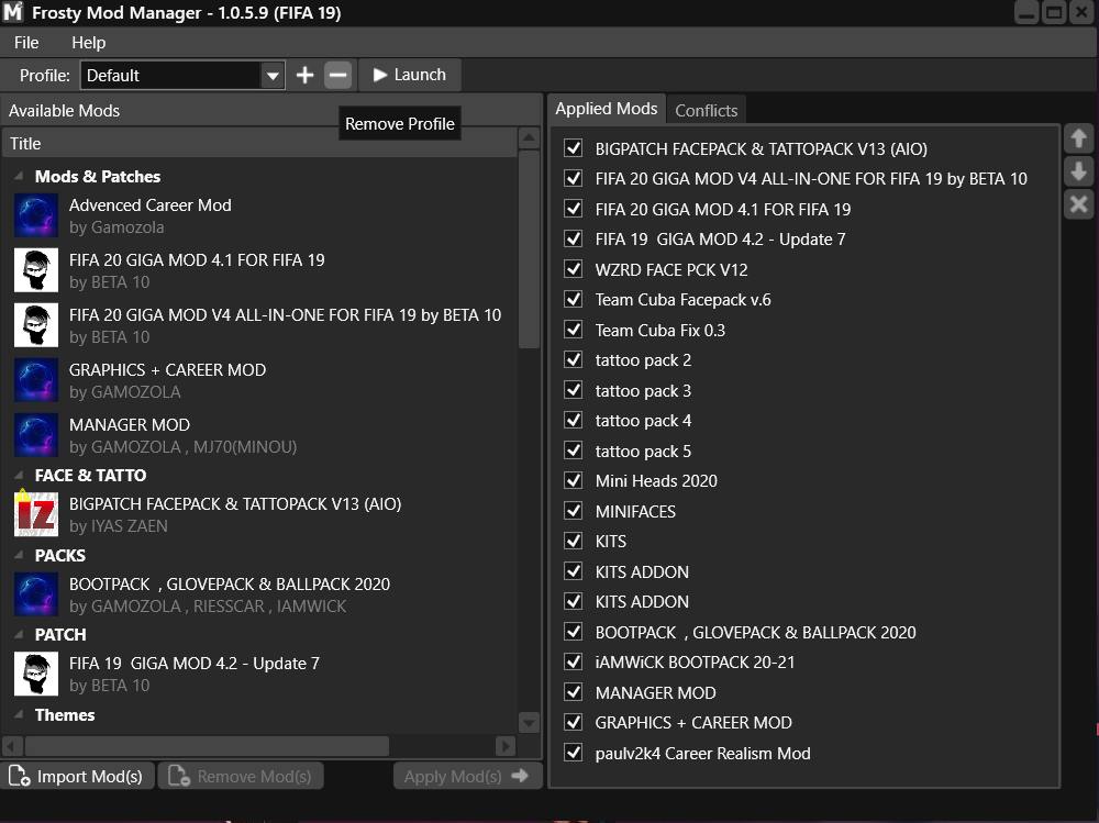 Download file FIFA 19 mod cập nhật mùa giải 2020-2021