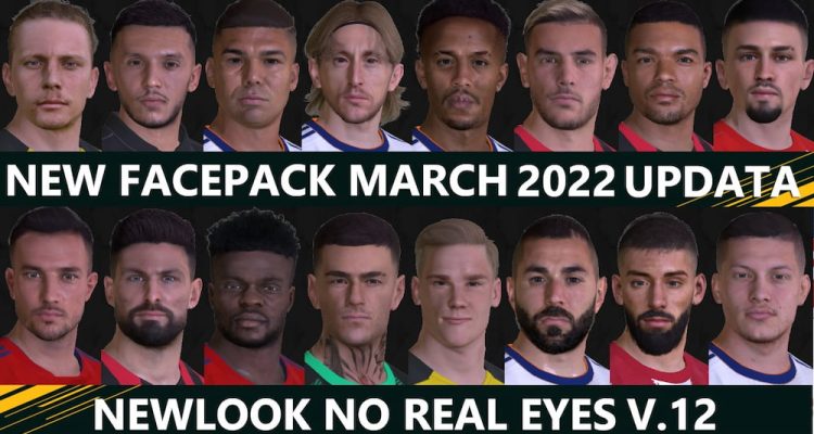 New Mega Facepack Newlook No Real Eyes V12 by EsLaM - Facepack PES 2017 mới nhất