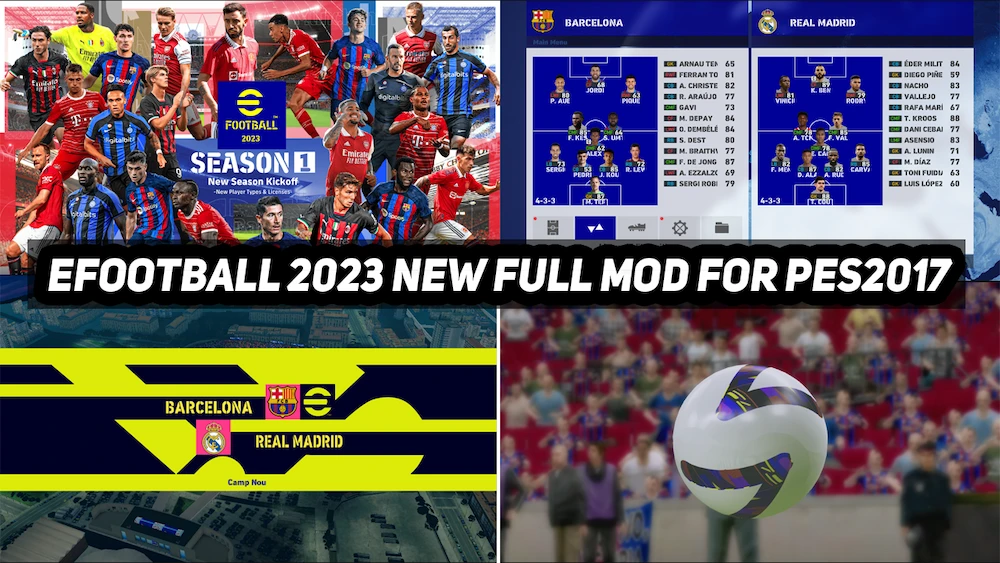 eFootball 2023 Full Mod For PES 2017 - Cập nhật giao diện PES 2017