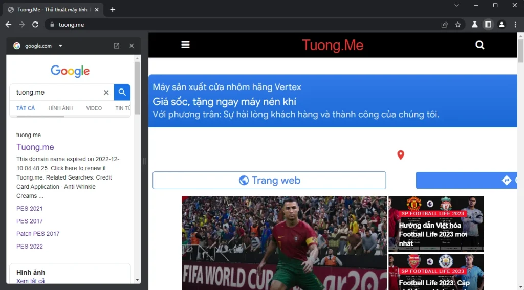 sử dụng tính năng side search tìm kiếm cạnh bên trên Google Chrome 3