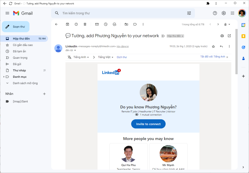 Cách tải Gmail về máy tính Win 10, 11 trên Chrome