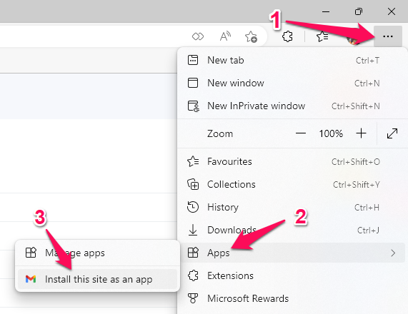 Hướng dẫn thêm ứng dụng Gmail trên máy tính Windows 10, 11 bằng Microsoft EDGE