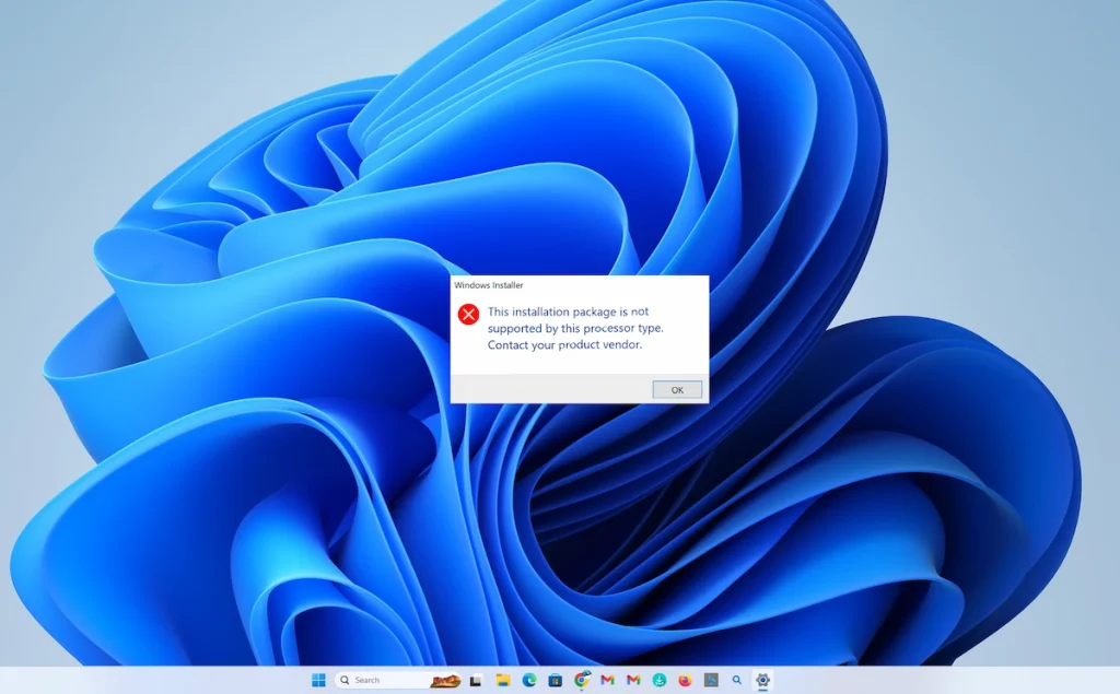 Cách sửa lỗi "This installation package is not supported by this processor type" trên Win 10, 11