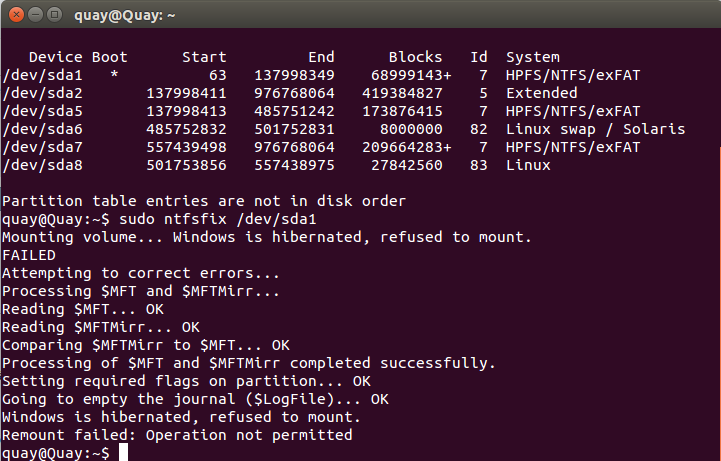 Sửa lỗi không truy cập được các ổ đĩa NTFS trên Ubuntu
