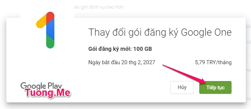 Cách đăng ký Google One 100Gb miễn phí