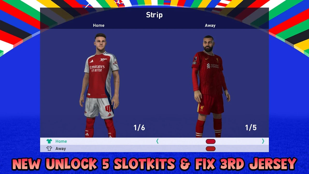 PES 2021 New Unlock 5 Slot Kits - Mở khóa trang phục thi đấu PES 2021