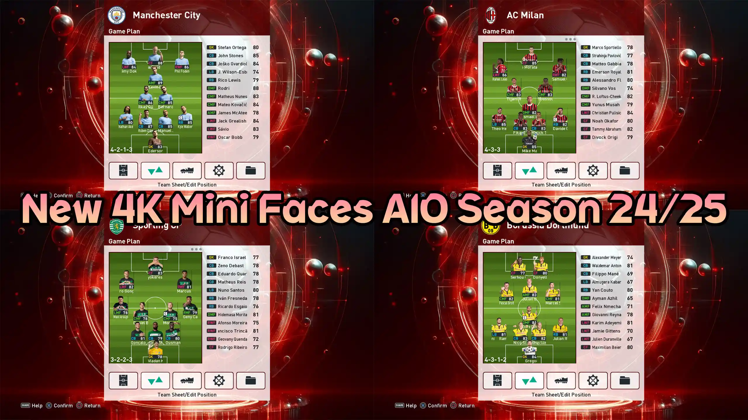 PES 2021 New 4K Mini Faces AIO Season 2024/25