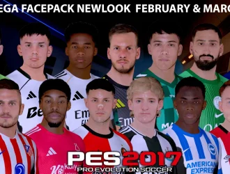 PES 2017 Mega Facepack New Look 2025: Cập nhật gương mặt cầu thủ mới nhất