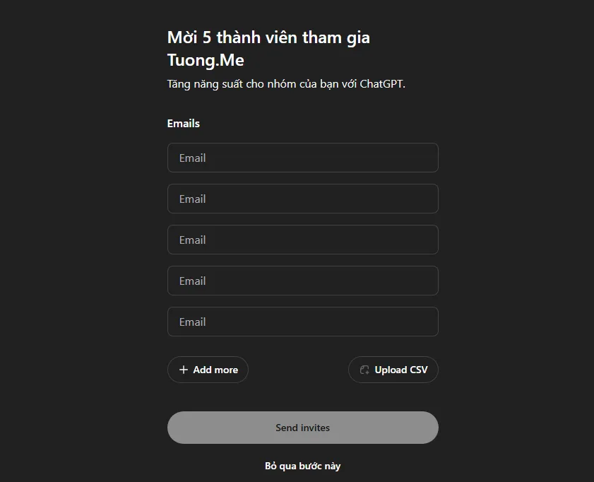 Cách đăng ký tài khoản ChatGPT doanh nghiệp 1 tháng với giá 1$