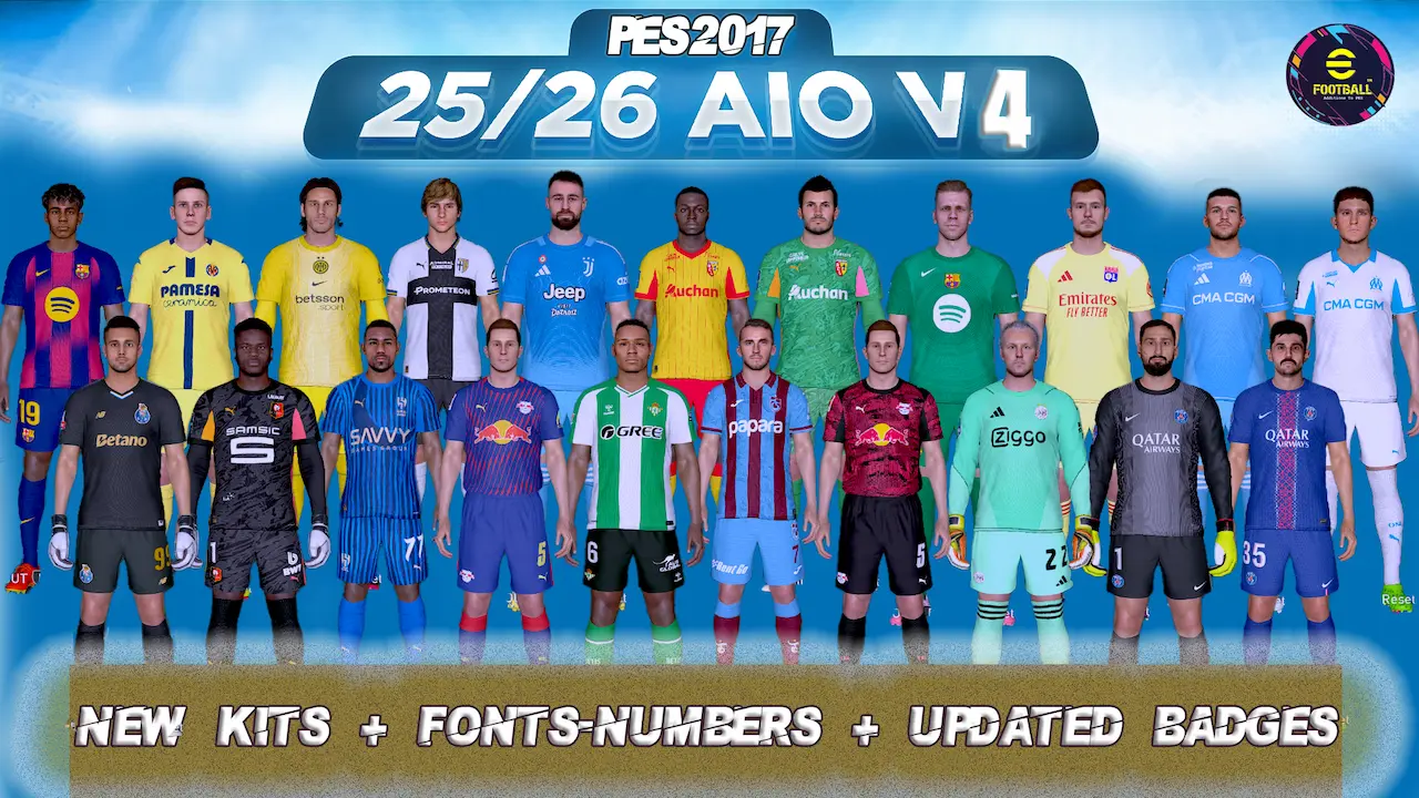 PES 2017 Kitpack Official Season 2025-2026 v4 AIO