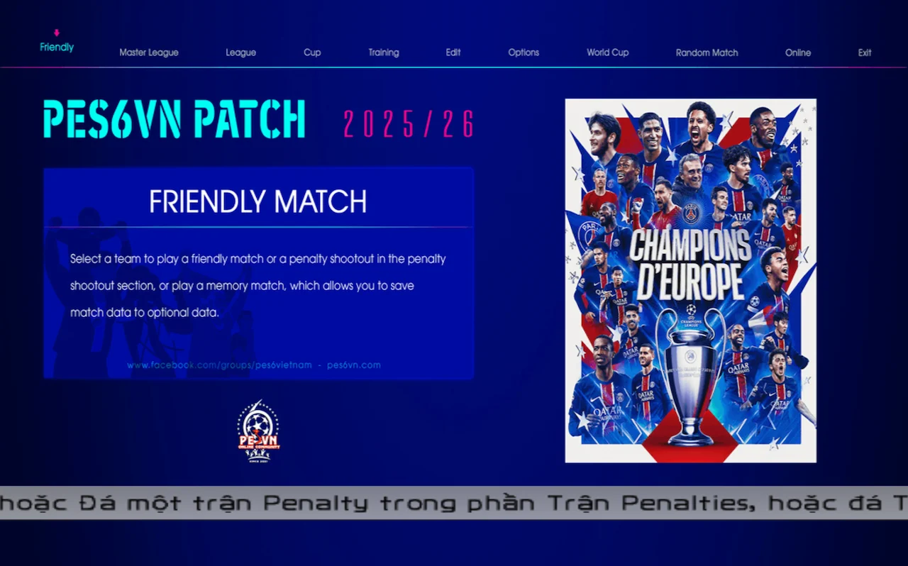 PES 6 Update Season 2025/2026 by PES6VN - Bản cập nhật đỉnh cao cho game huyền thoại