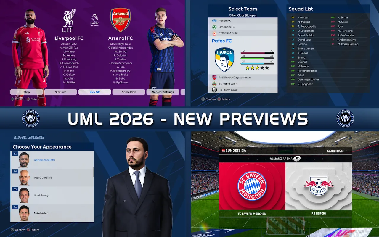 Ultimate Master League 2026 v1 (UML 2026) - Mod ML cho PES 2021 và FL26