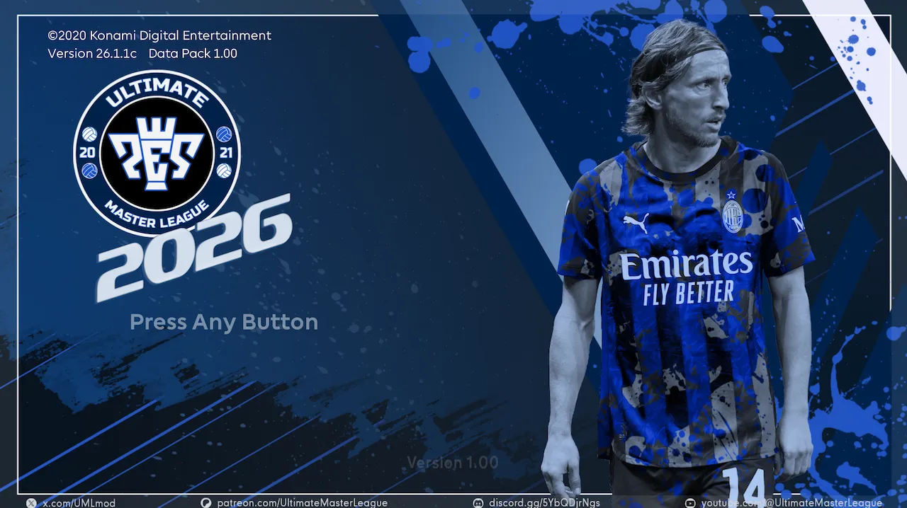 Ultimate Master League 2026 v1 (UML 2026) - Mod ML cho PES 2021 và FL26