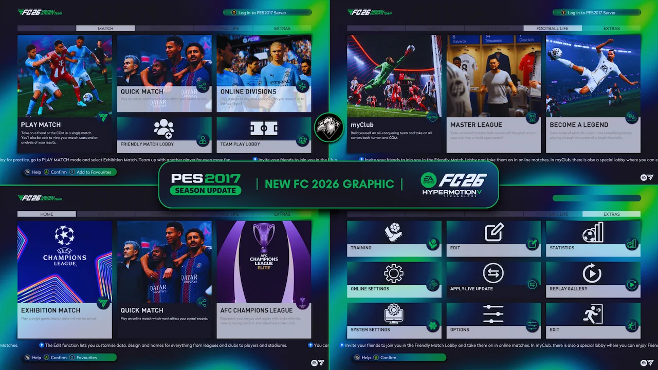 PES 2017 YosfX Patch FC 2026 Edition V1.0 - Cập nhật mùa giải 2025/2026