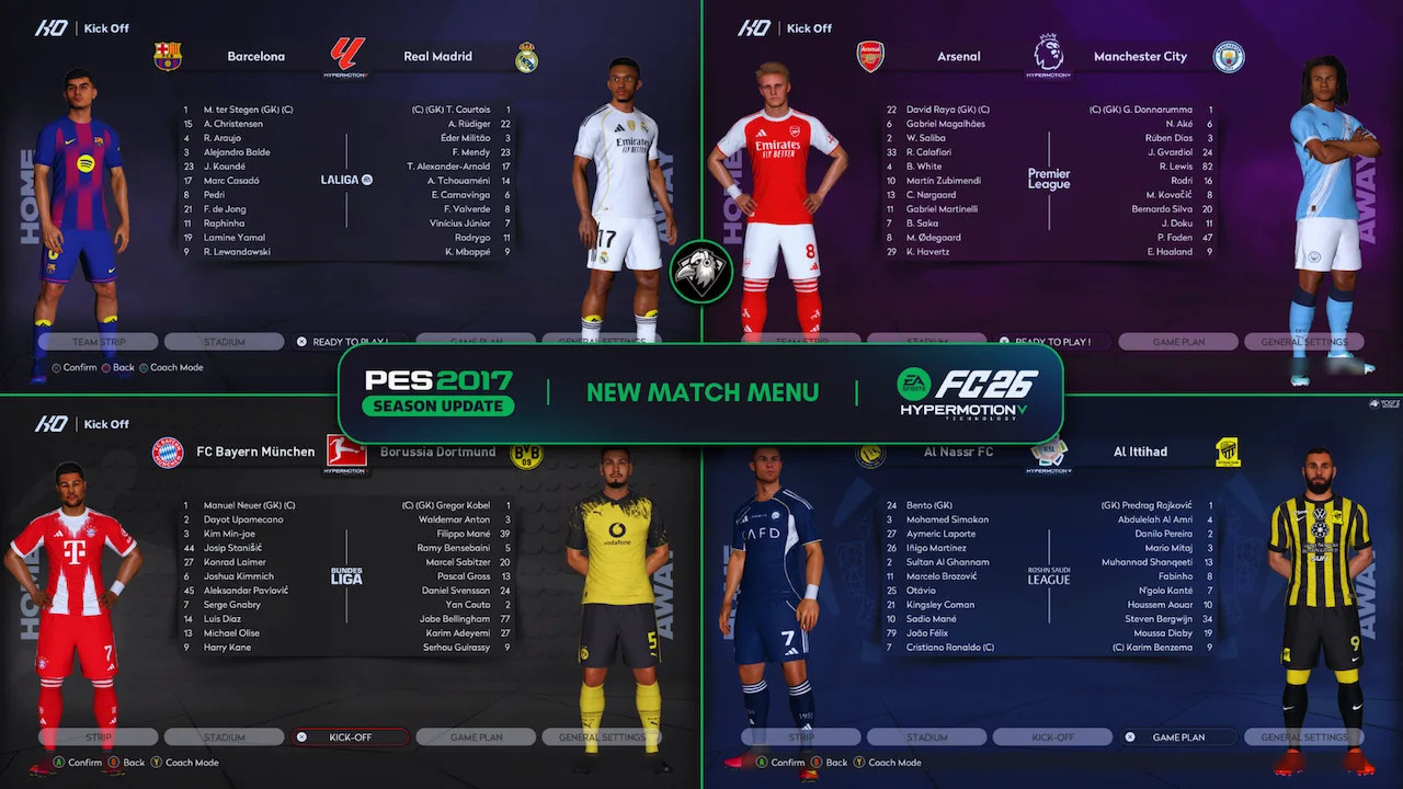PES 2017 YosfX Patch FC 2026 Edition V1.0 - Cập nhật mùa giải 2025/2026