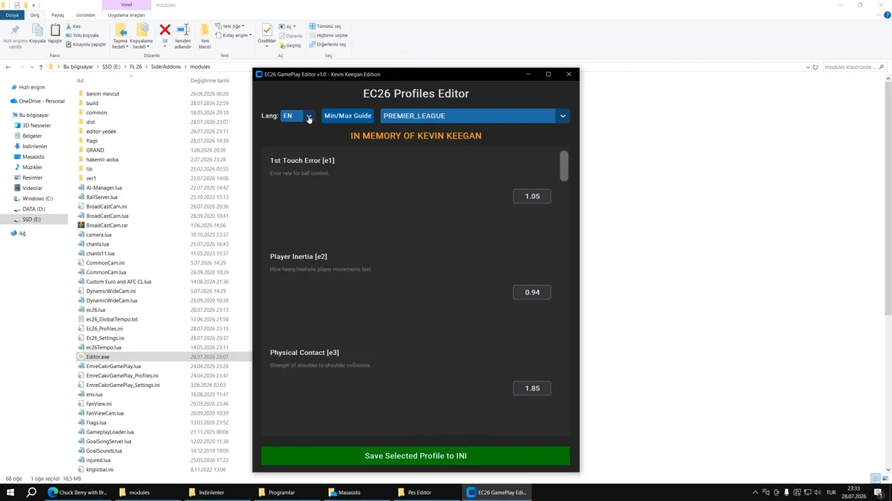 PES 2021 EC26 Gameplay Editor: Hướng dẫn cài đặt và tối ưu gameplay chân thực