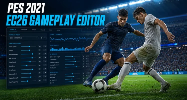 PES 2021 EC26 Gameplay Editor: Hướng dẫn cài đặt và tối ưu gameplay chân thực