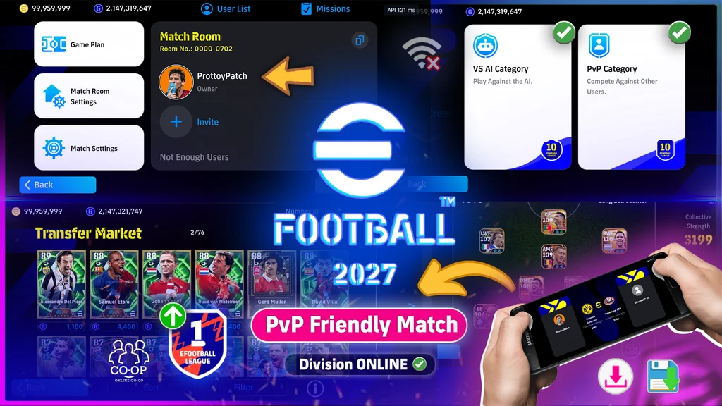 eFootball 2027 Mobile Full Update – Bản MOD hỗ trợ Online Friendly, Division và Co-op