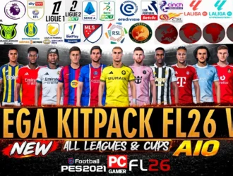 PES 2021 Mega Kitpack Season 2026/27 v3: Áo đấu mùa giải mới cho PES 2021 & FL26
