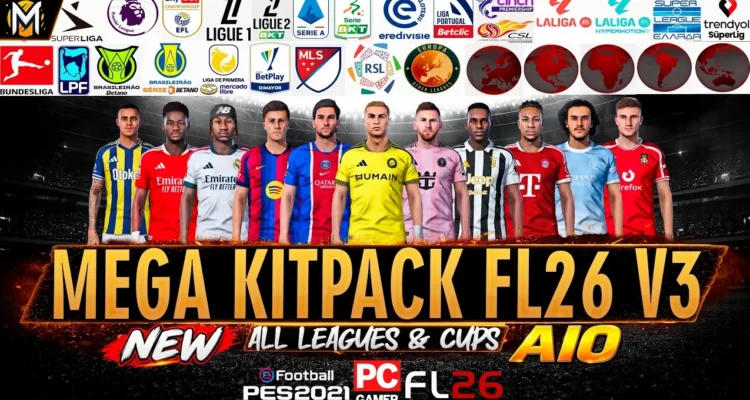 PES 2021 Mega Kitpack Season 2026/27 v3: Áo đấu mùa giải mới cho PES 2021 & FL26